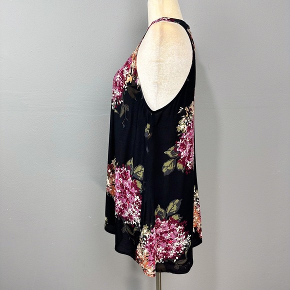 Staccato Floral Halter Top Blouse Size L Sleeveless‎ Boho Romantic Cottagecore - Picture 3 of 8